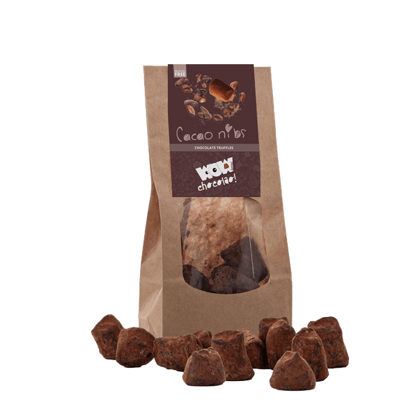 Cacao Nibs Chocolade Truffels - Biologisch afbreekbare zak 130g