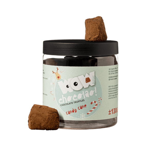 Candy Cane Kerst Truffels Cadeaupot 130g | Pepermunt Feest Chocolade