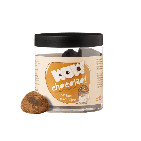 Caramel Macchiato Chocolade Truffels Cadeaupot 130g | Koffie Chocolade