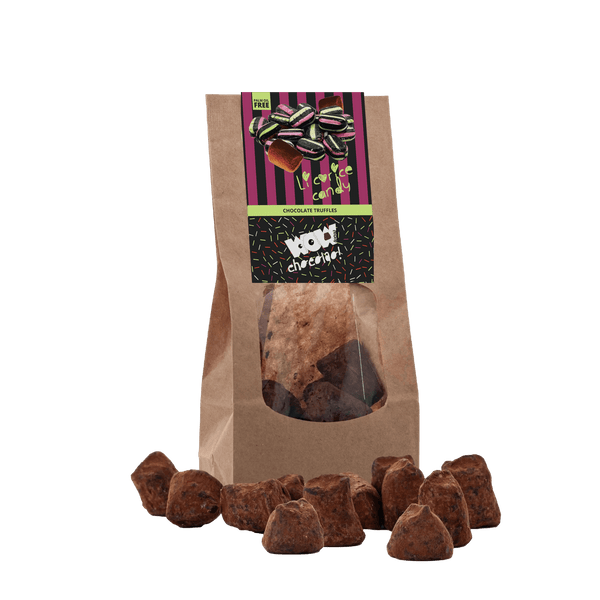 Lakritz-Schokoladentrüffel - Biologisch abbaubarer Beutel 130g