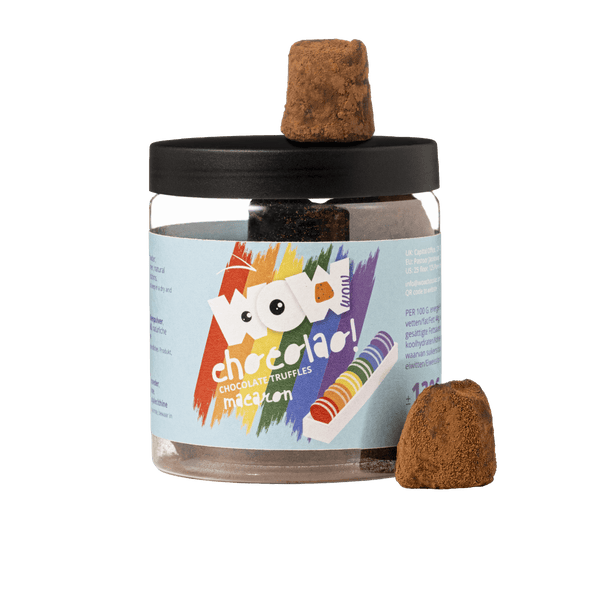 Tarro de regalo de trufas de chocolate Macaron Pride 130g | Chocolate de lujo colorido