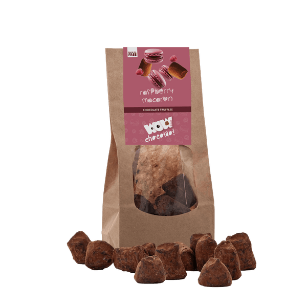 Himbeer-Macaron-Schokoladentrüffel - Biologisch abbaubarer Beutel 130g