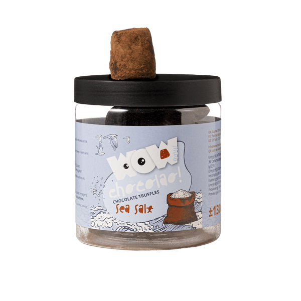 Meersalz-Schokoladentrüffel Geschenkglas 130g | Luxuriöse Meersalz-Schokolade