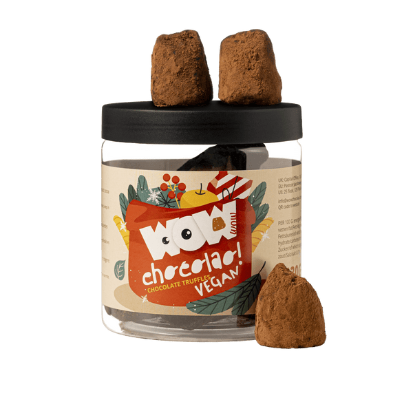 Tarro de regalo de trufas navideñas veganas 130g | Chocolate festivo sin lácteos