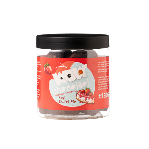 ترافل شوكولاتة فطيرة الفواكه الحمراء – برطمان هدايا 130 غ