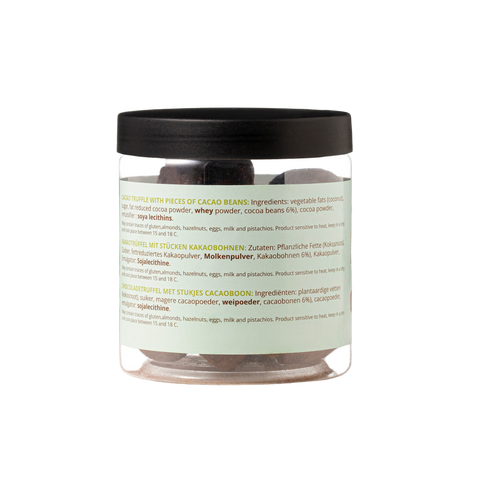 Trufas de Chocolate com Nibs de Cacau - Frasco para presente 130g