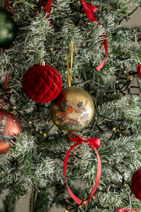 Weihnachtskugel „Goldkehlchen“ gefüllt mit knusprigen Trüffel-Pops 100g