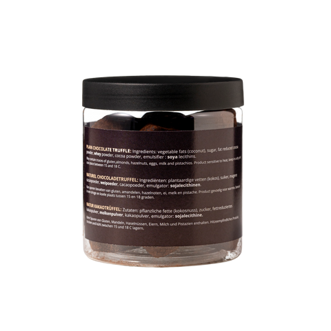 Plain chocolate truffles jar ingredients