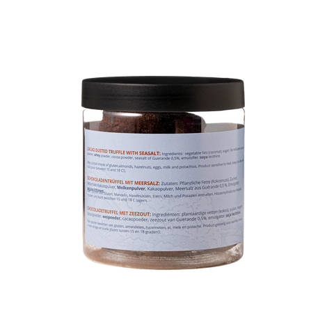 Havsalt-chokoladetrøfler – 130 g gaveglas