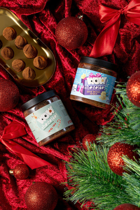 Candy Cane Christmas Truffles Gift Jar 130g | Peppermint Holiday Chocolate - WOW Chocolao!