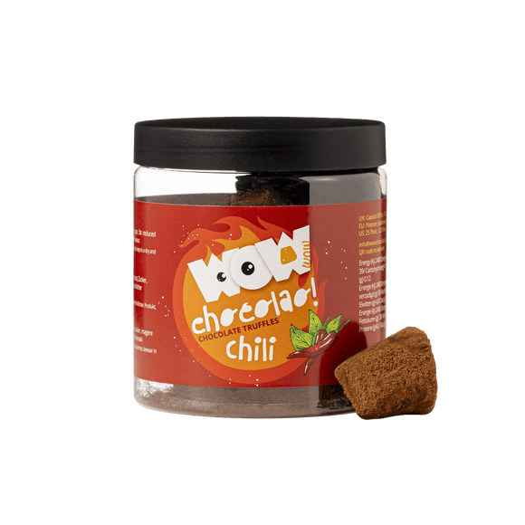 Chili Chocolate Truffles Gift Jar 130g | Spicy Gourmet Chocolate - WOW Chocolao!