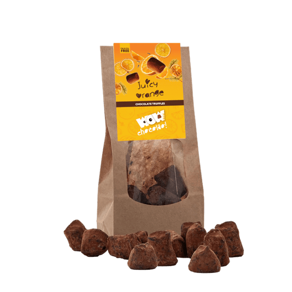 Confit Orange-sjokoladetrøfler – Christmas Edition – Biologisk nedbrytbar pose 130 g