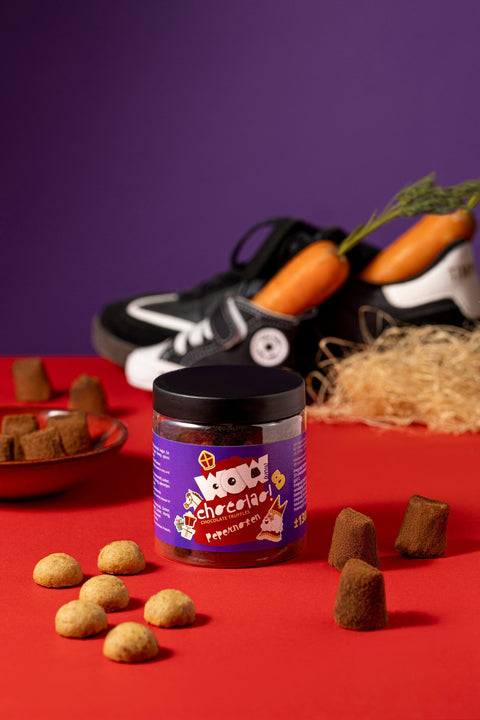 Pepernoten Chocolate Truffles Gift Jar 130g | Sinterklaas Chocolate - WOW Chocolao!