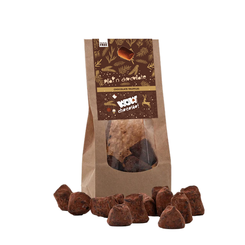 Zartbitter-Schokoladentrüffel – Weihnachtsedition – Biologisch abbaubare Tüte 130g