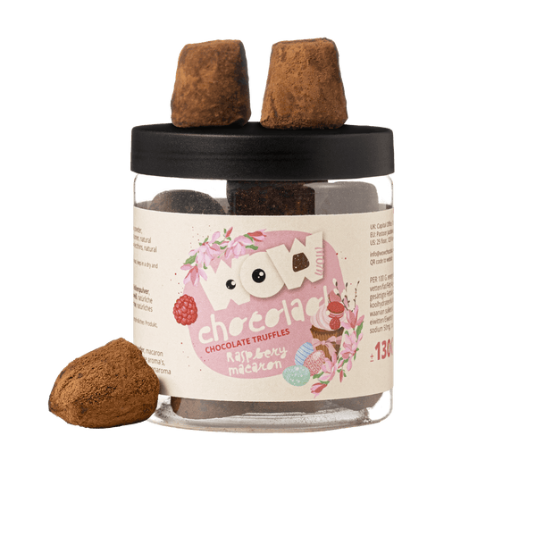 Trufas de chocolate de macarón de frambuesa - Tarro de regalo de Pascua 130g