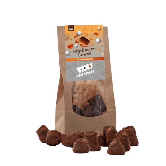 Salted Caramel Chocolate Truffles - Christmas Edition - Biodegradable bags 130g - WOW Chocolao!