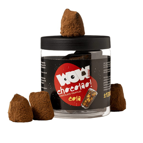 Sprudelnde Cola Schokoladen-Trüffel Geschenkglas 130g | Spritzige Cola-Schokolade