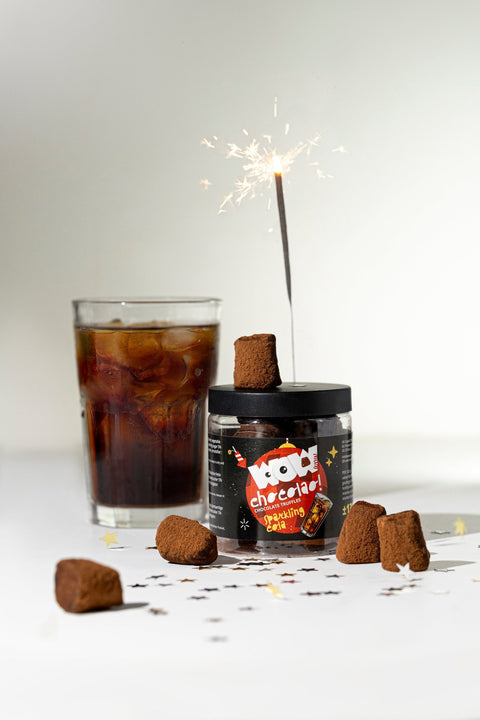 Sparkling cola chocolate truffles - New year Edition - Gifting jar 130g - WOW Chocolao!